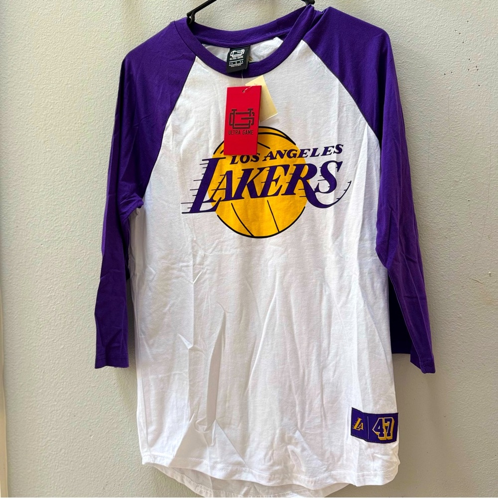 Women’s Raglan  Official Lakers Shirt - Purple & White. New with tags